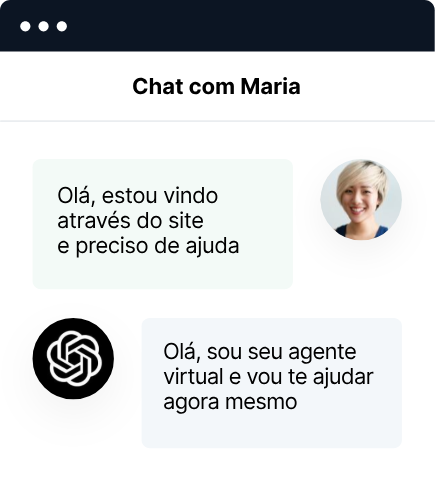 Exemplo de atendimento automatizado com agente virtual